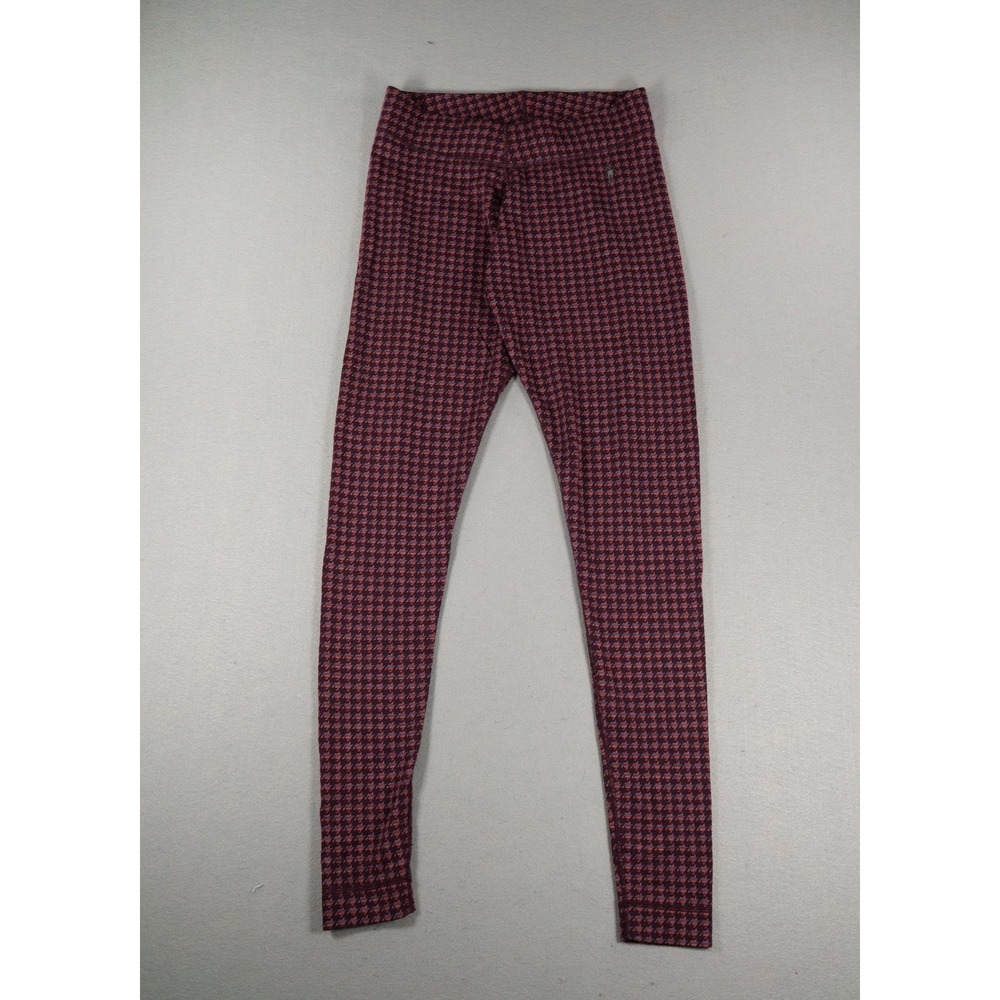 Smartwool Womens Leggings Base Layer Houndstooth 100% Merino Wool Purple Large - Picture 2 of 10